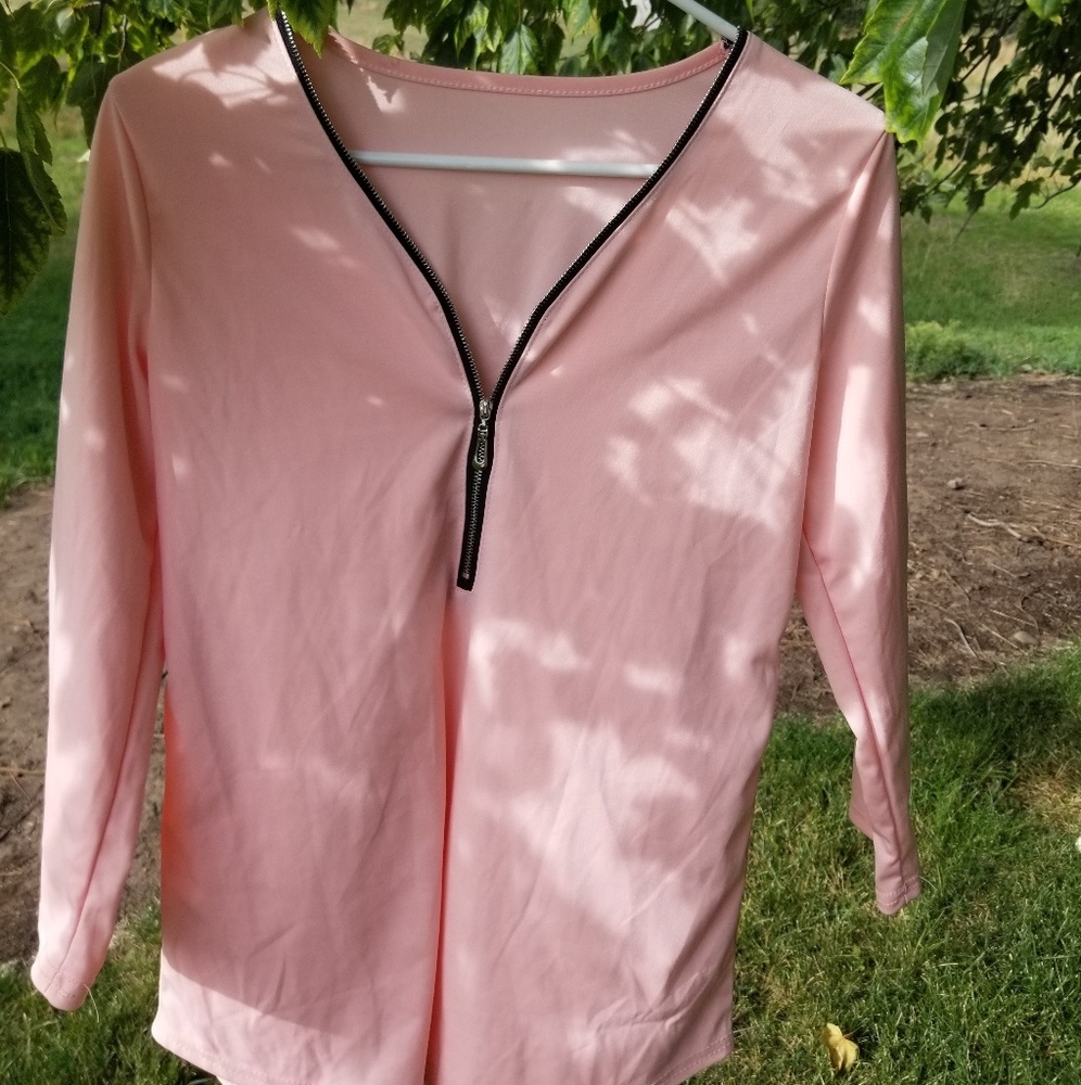 Bust Zip Top, Pastel Pink